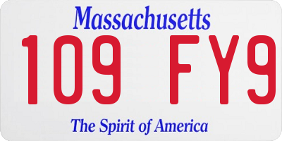 MA license plate 109FY9