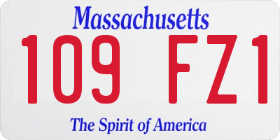 MA license plate 109FZ1
