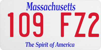 MA license plate 109FZ2