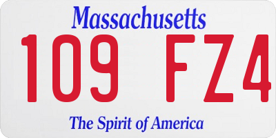 MA license plate 109FZ4
