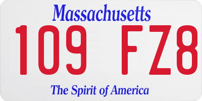 MA license plate 109FZ8