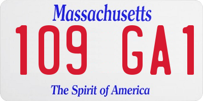 MA license plate 109GA1
