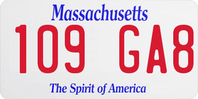 MA license plate 109GA8