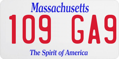 MA license plate 109GA9