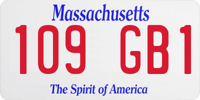 MA license plate 109GB1