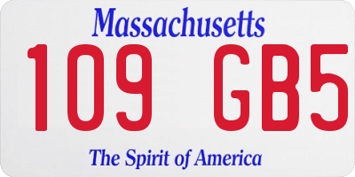 MA license plate 109GB5