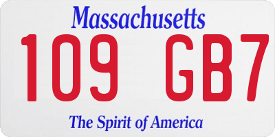 MA license plate 109GB7