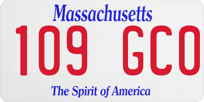 MA license plate 109GC0