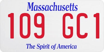 MA license plate 109GC1