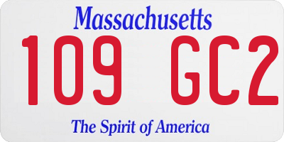 MA license plate 109GC2