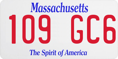 MA license plate 109GC6