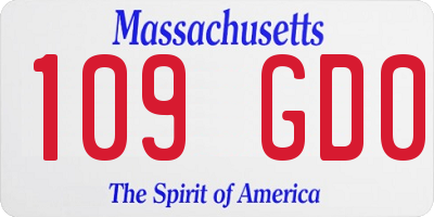 MA license plate 109GD0
