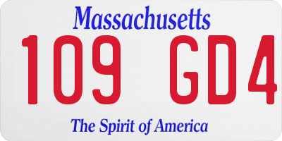 MA license plate 109GD4