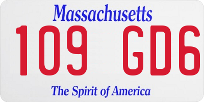 MA license plate 109GD6