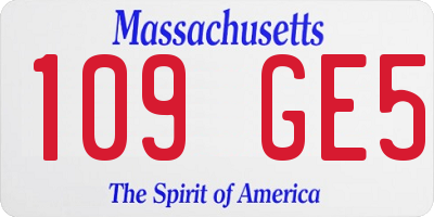 MA license plate 109GE5