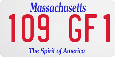MA license plate 109GF1