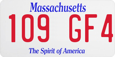 MA license plate 109GF4