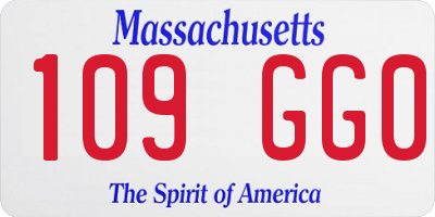 MA license plate 109GG0
