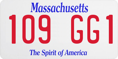 MA license plate 109GG1