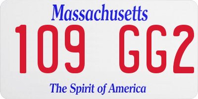 MA license plate 109GG2