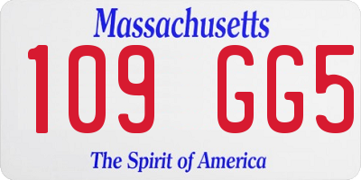 MA license plate 109GG5