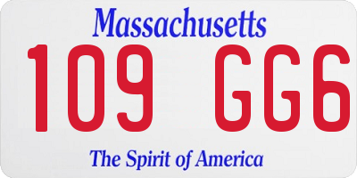MA license plate 109GG6