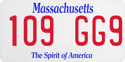 MA license plate 109GG9