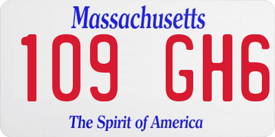 MA license plate 109GH6