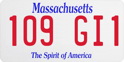 MA license plate 109GI1