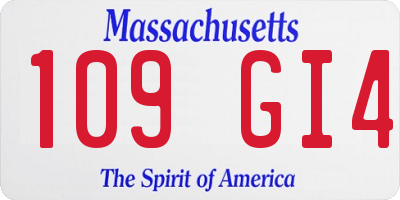 MA license plate 109GI4