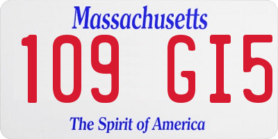 MA license plate 109GI5