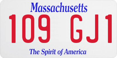 MA license plate 109GJ1