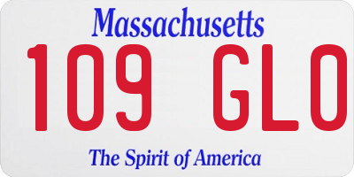 MA license plate 109GL0