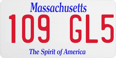 MA license plate 109GL5