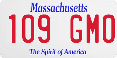 MA license plate 109GM0