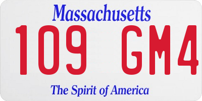 MA license plate 109GM4