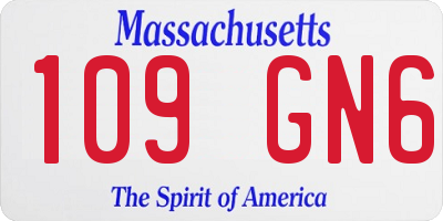 MA license plate 109GN6
