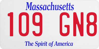 MA license plate 109GN8