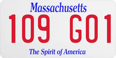 MA license plate 109GO1