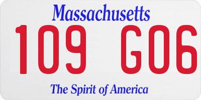MA license plate 109GO6