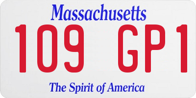 MA license plate 109GP1