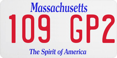 MA license plate 109GP2