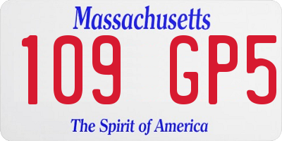 MA license plate 109GP5