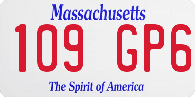 MA license plate 109GP6