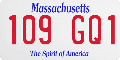 MA license plate 109GQ1