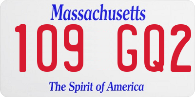 MA license plate 109GQ2