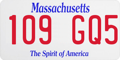 MA license plate 109GQ5