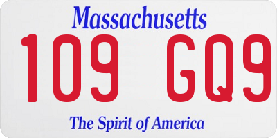 MA license plate 109GQ9