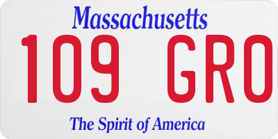 MA license plate 109GR0