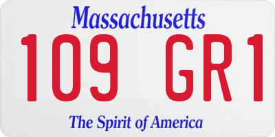 MA license plate 109GR1